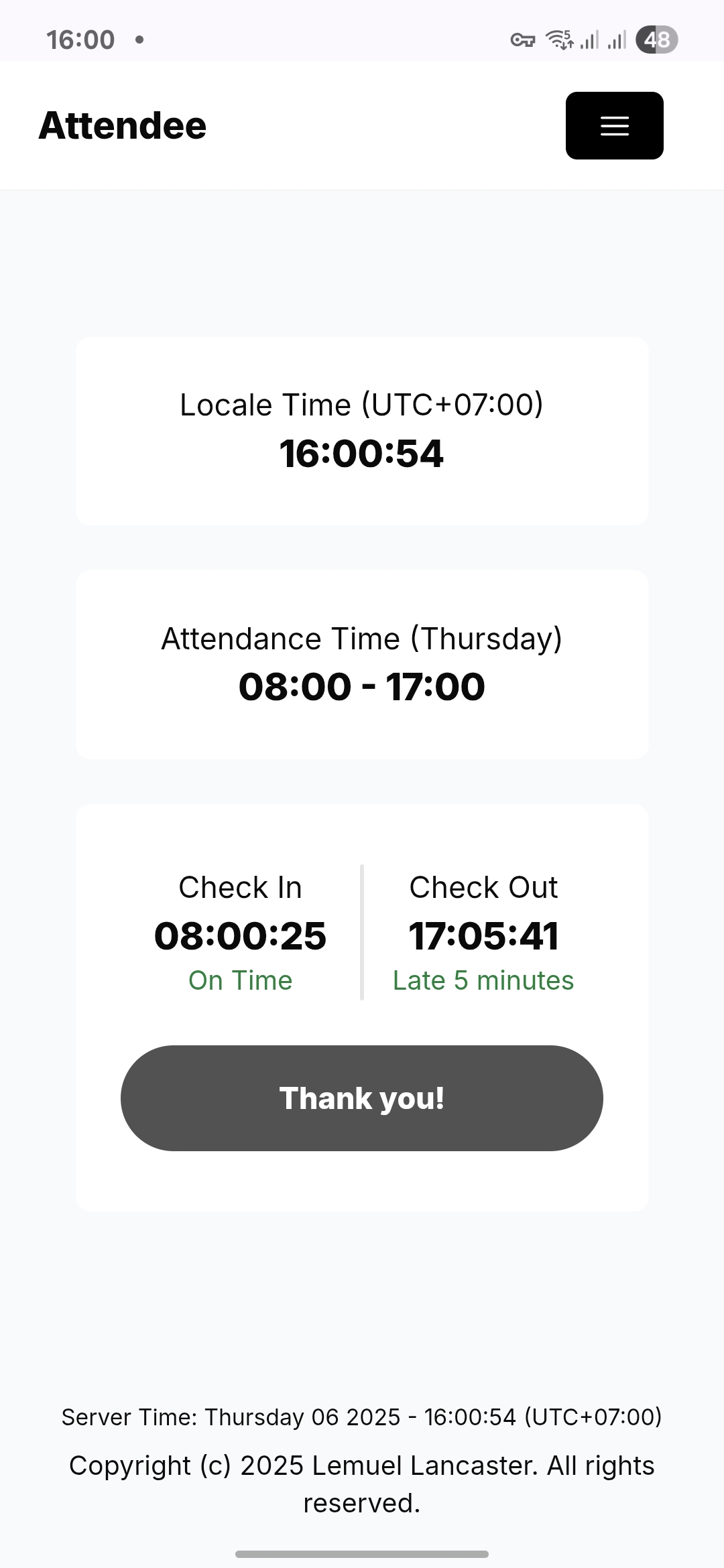 Mobile dashboard page
