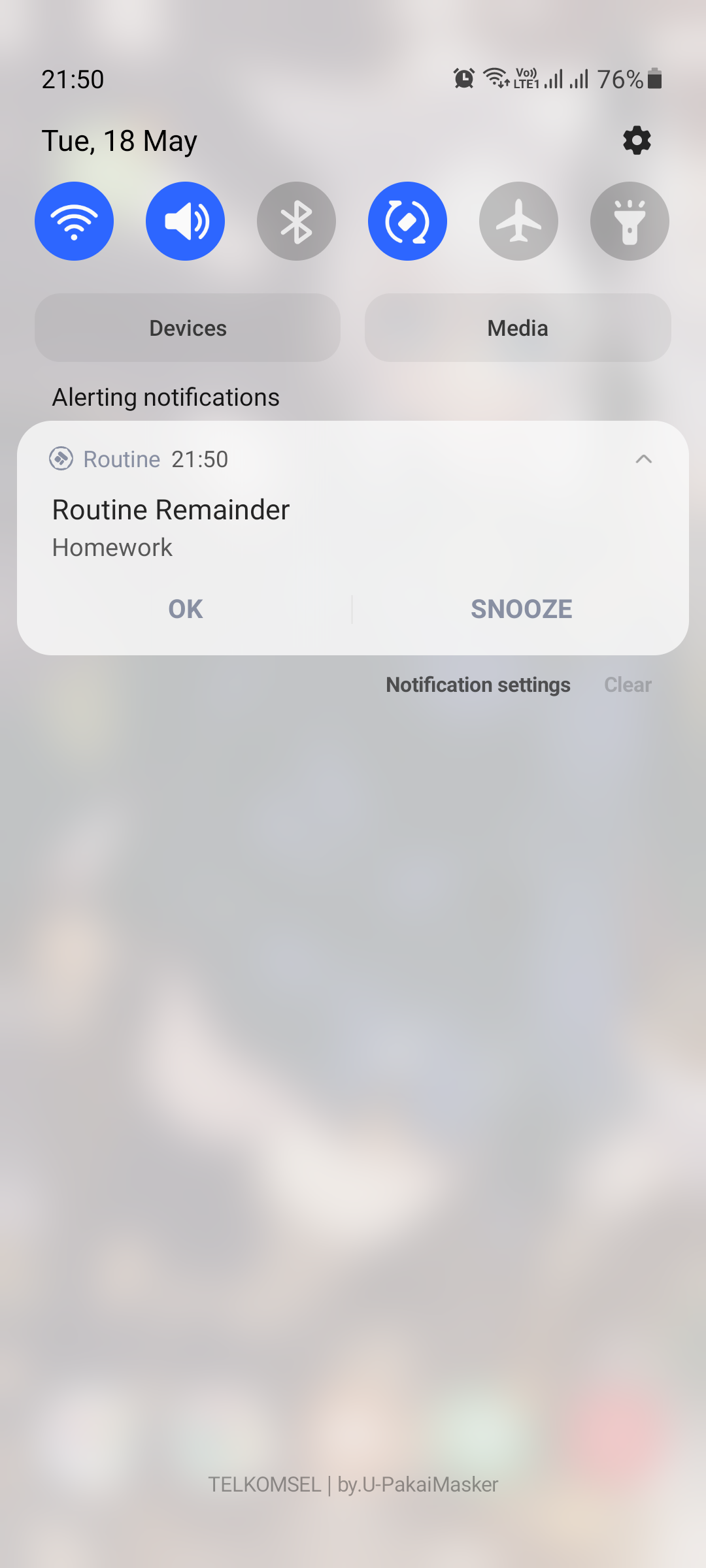 Routine notification